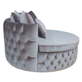 Love Seat donker taupe velours